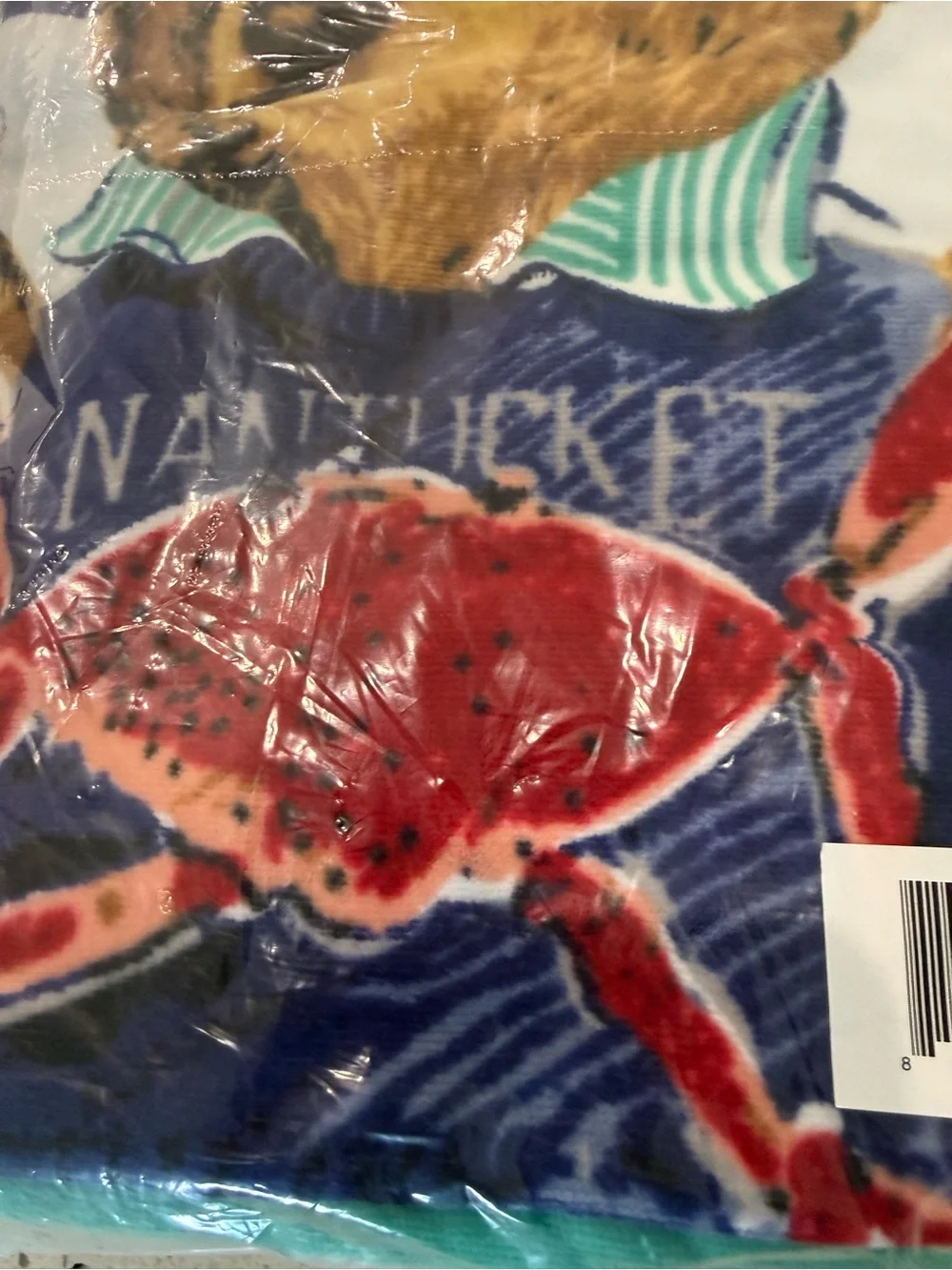New mens Ralph Lauren Polo Navy Blue Bear & Crab Beach towel